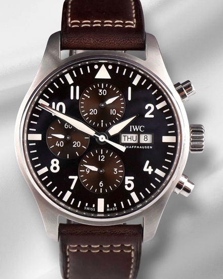 2020 IWC Schaffhausen Pilot 43MM Brown Dial Leather Strap (IW377713)
