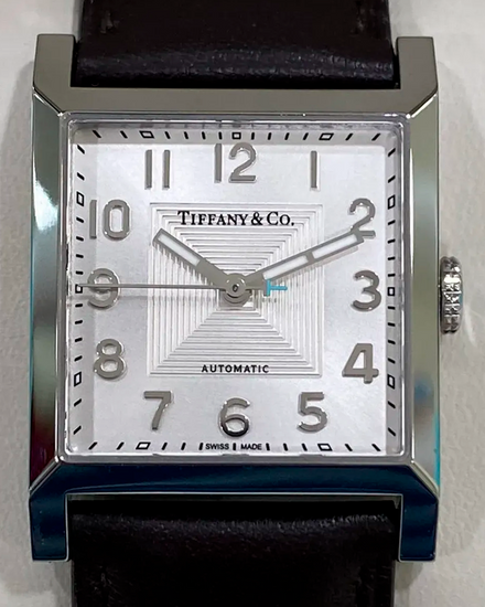 No Reserve - 2022 Tiffany Union Square 27MM Silver Dial Leather Strap (67460618)