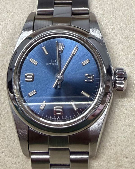 1997 (U Serial) Rolex Oyster Perpetual Lady 24MM Blue Dial Oyster Bracelet (67180)