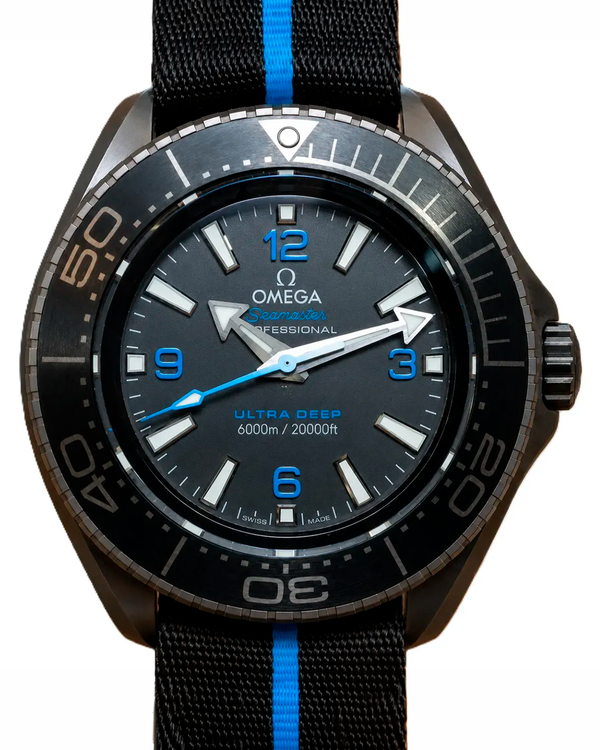 No Reserve - 2023 Omega Seamaster Planet Ocean 6000M "Ultra Deep" 45.5MM Black Dial Textile Strap (215.92.46.21.01.001)