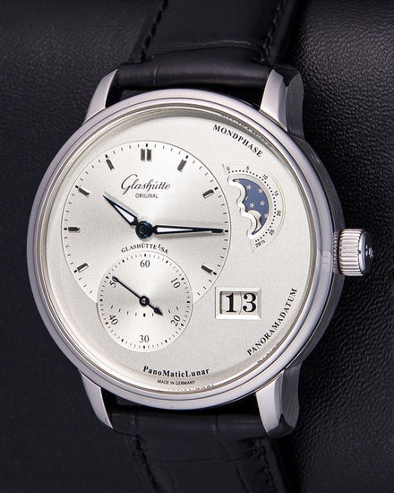 2020 Glashütte Original PanoMaticLunar 40MM Silver Dial Leather Strap (1-90-02-42-32-05)