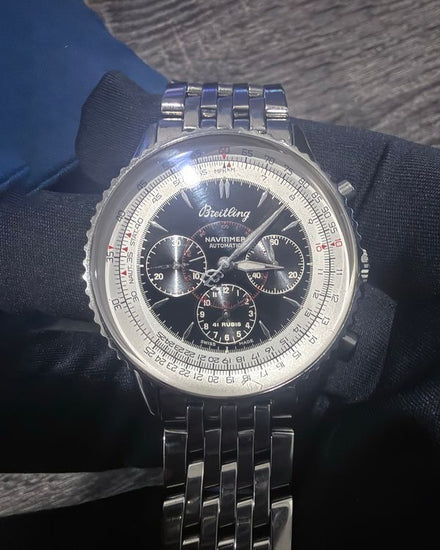 1997 Breitling Navitimer 38MM Black Dial Steel Bracelet (A30030.4)