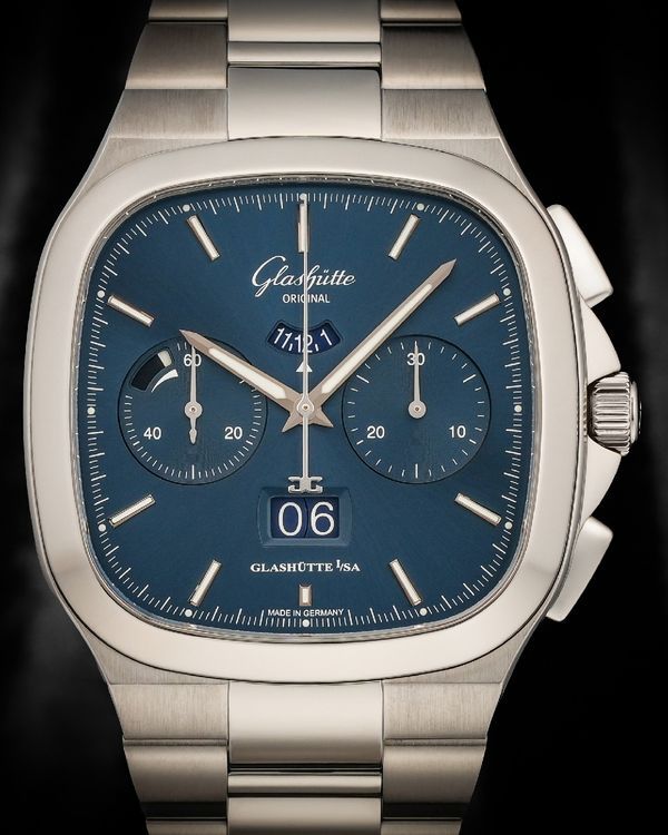 2023 Glashütte Original Seventies Panorama Date Chronograph 40MM Blue Dial Steel Bracelet (1-37-02-08-02-70)