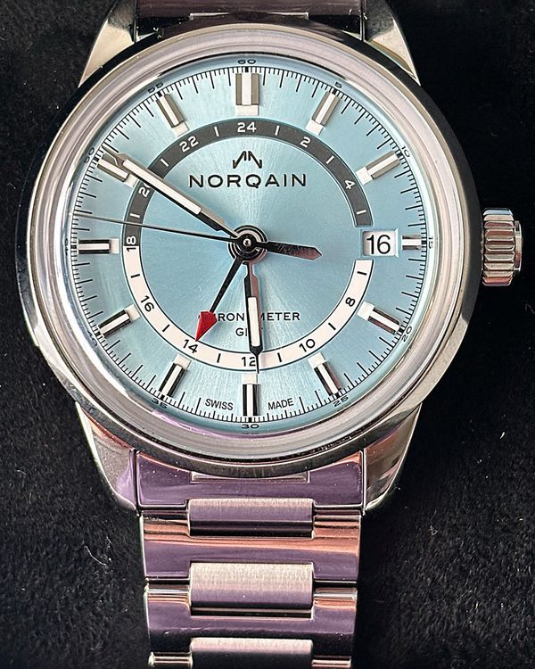 2026 Norqain Freedom 60 GMT 40MM Sky Blue Dial Steel Bracelet (N2100.22S01.A01.S01)