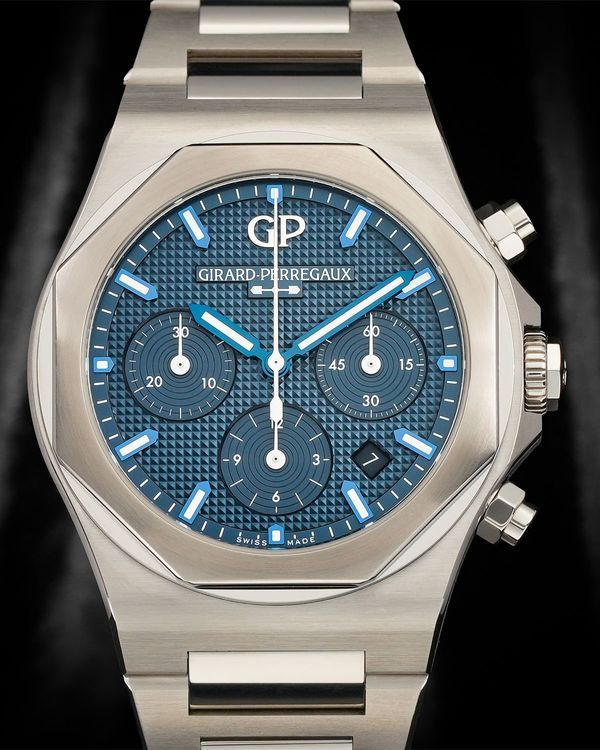 2026 Girard Perregaux Laureato Chronograph 42MM Blue Dial Steel Bracelet (81020-11-431-11A)