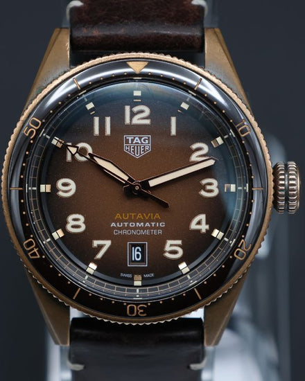 No Reserve - 2021 Tag Heuer Autavia 41MM Brown Dial Leather Strap (WBE5191.FC8276)