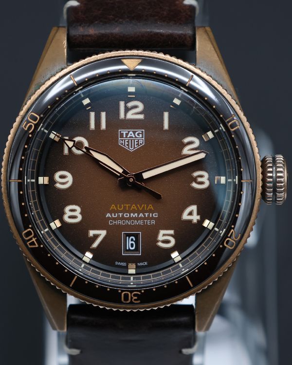 No Reserve - 2021 Tag Heuer Autavia 42MM Brown Dial Leather Strap (WBE5191.FC8276)