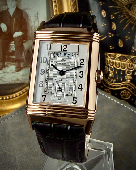 2017 Jaeger-LeCoultre Grande Reverso Duo 48.5MM Silver/Black Dial Leather Strap (Q3742421)