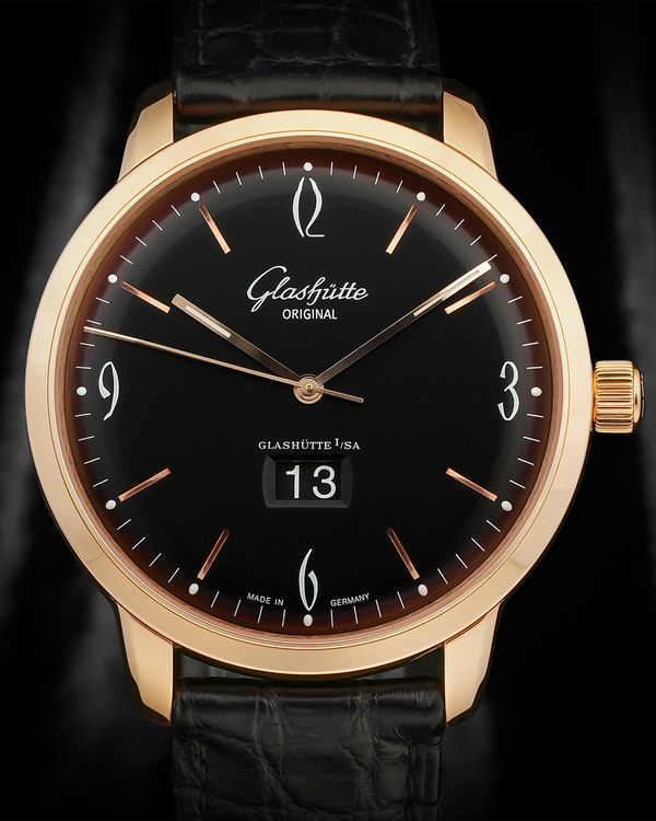 2017 Glashütte Original Sixties 42MM Black Dial Leather Strap (2-39-47-02-01-04)