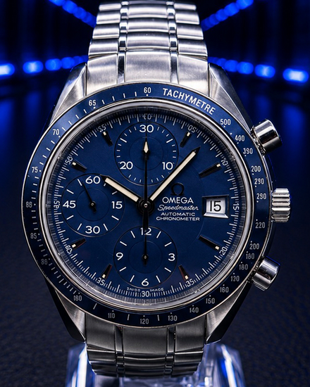 No Reserve - Omega Speedmaster Date 40MM Blue Dial Steel Bracelet (3212.80.00)