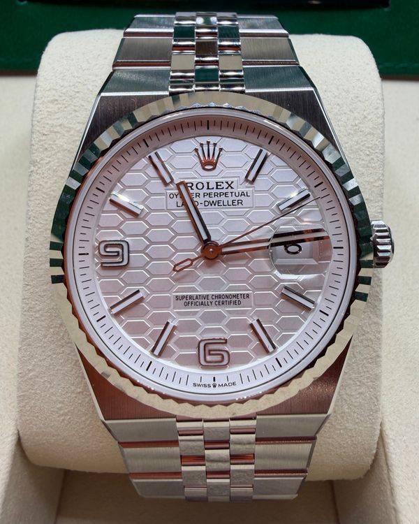 2026 Rolex Land-Dweller 40MM White "Honeycomb" Dial Flat Jubilee Bracelet (127334)