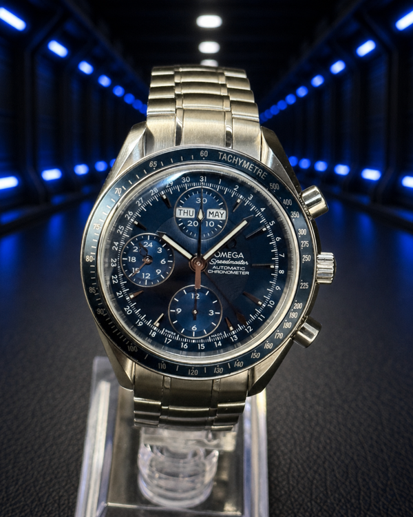 No Reserve - 2011 Omega Speedmaster Day-Date 40MM Blue Dial Steel Bracelet (3222.80.00)
