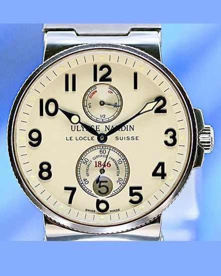 No Reserve - 2007 Ulysse Nardin Marine 41MM White Dial Rubber Strap (263-66)