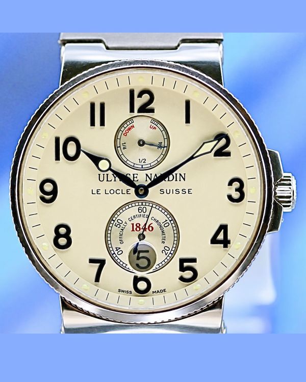 No Reserve - 2007 Ulysse Nardin Marine 41MM White Dial Rubber Strap (263-66)