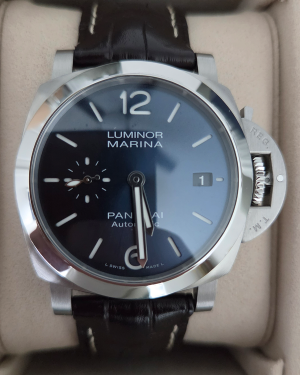 2026 Panerai Luminor Marina 40MM Blue Dial Leather Strap (PAM01370)