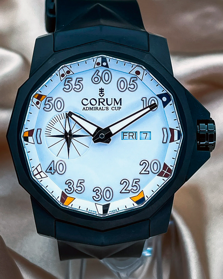 Corum Admiral's Cup Competition 48MM White Dial Rubber Strap (A690/04313)
