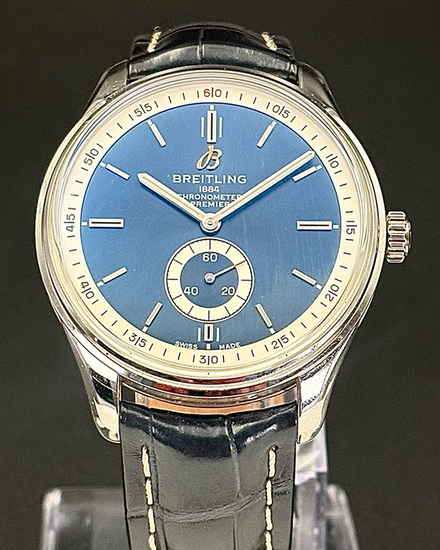 2018 Breitling Premier 40MM Blue Dial Leather Strap (A37340351C1P1)