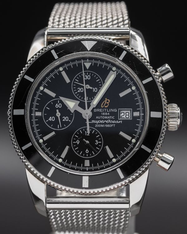 No Reserve - 2013 Breitling Superocean Heritage Chronograph 46MM Black Dial Steel Bracelet (A1332024/B908)