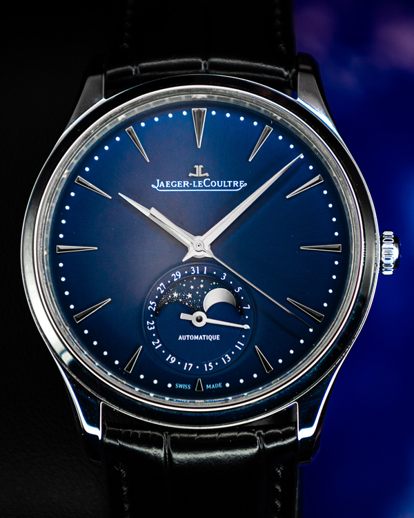 No Reserve - 2022 Jaeger-LeCoultre Master Ultra Thin Moon 39MM Blue Dial Leather Strap (Q1368480)