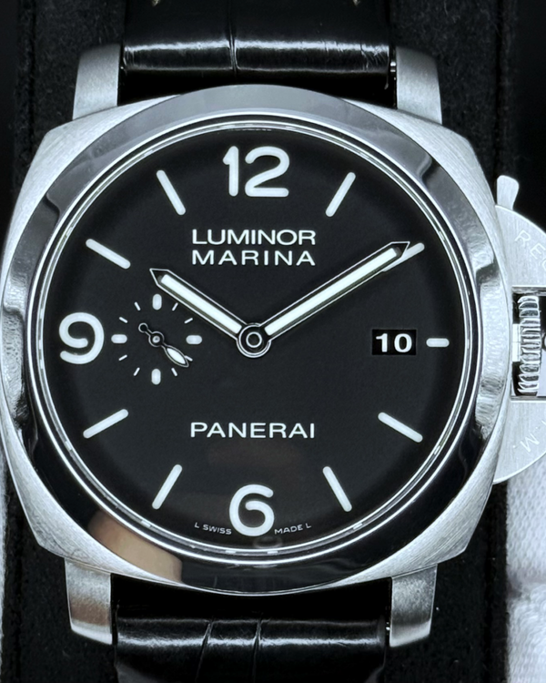 2009 Panerai Luminor Marina 1950 44MM Black Dial Leather Strap (PAM00312)