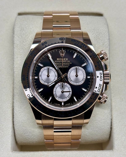 2026 Rolex Cosmograph Daytona 40MM Black Dial Rose Gold Oyster Bracelet (126505)