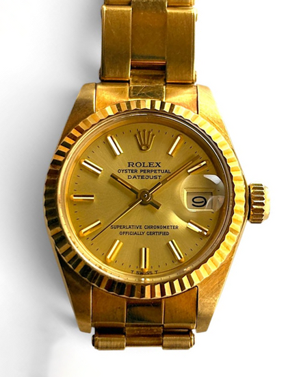Rolex Lady-Datejust 26MM Champagne Dial Yellow Gold Oyster Bracelet (6916)