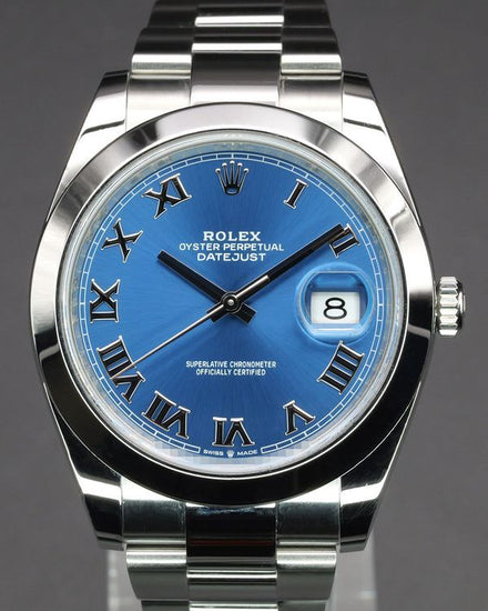 No Reserve - 2021 Rolex Datejust 41MM Blue Dial Oyster Bracelet (126300)