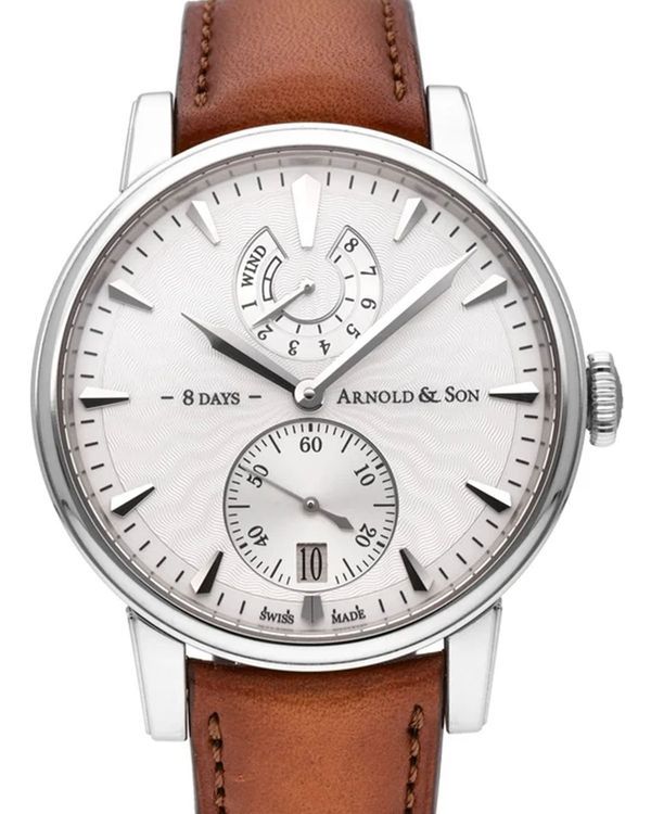 Arnold & Son Eight-Day 43MM Silver Dial Leather Strap (1EDAS.S01A.D135S)
