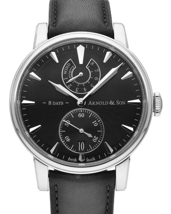 Arnold & Son Eight-Day 43MM Black Dial Leather Strap (1EDAS.B01A.D134S)
