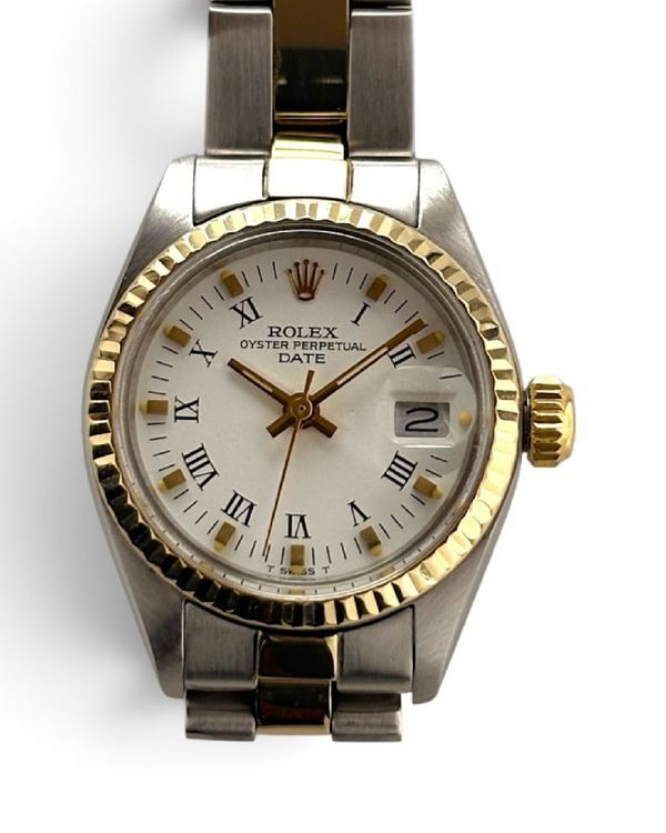 Rolex Lady-Datejust 26MM White Dial Aftermarket Two-Tone Oyster Bracelet (6917)