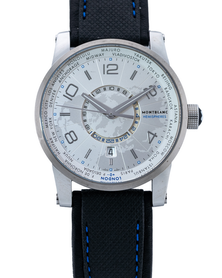 Montblanc Timewalker 42MM Silver Dial Leather Strap (108955)
