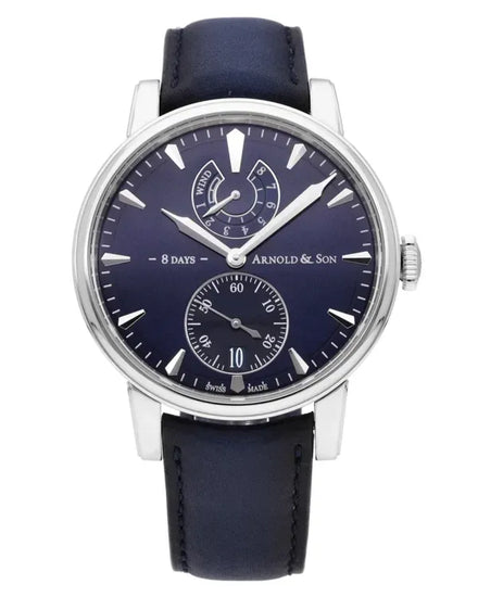 Arnold & Son Eight-Day 43MM Blue Dial Lether Strap (1EDAS.U01A.D136S)