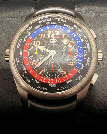 Girard Perregaux World Time 43MM Black Dial Rubber Strap (49800.0.21.6656A)