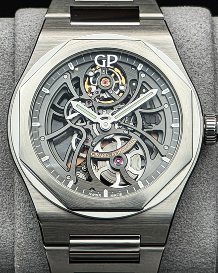 2022 Girard Perregaux Laureato 42MM Skeleton Dial Steel Bracelet (81015-11-001-11A)