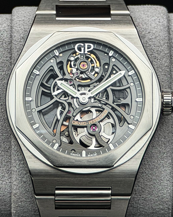 2022 Girard Perregaux Laureato 42MM Skeleton Dial Steel Bracelet (81015-11-001-11A)