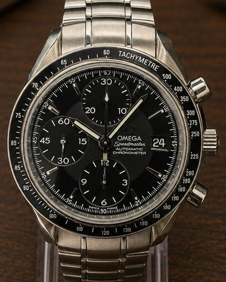 No Reserve - Omega Speedmaster Date 40MM Black Dial Steel Bracelet (3210.50.00)