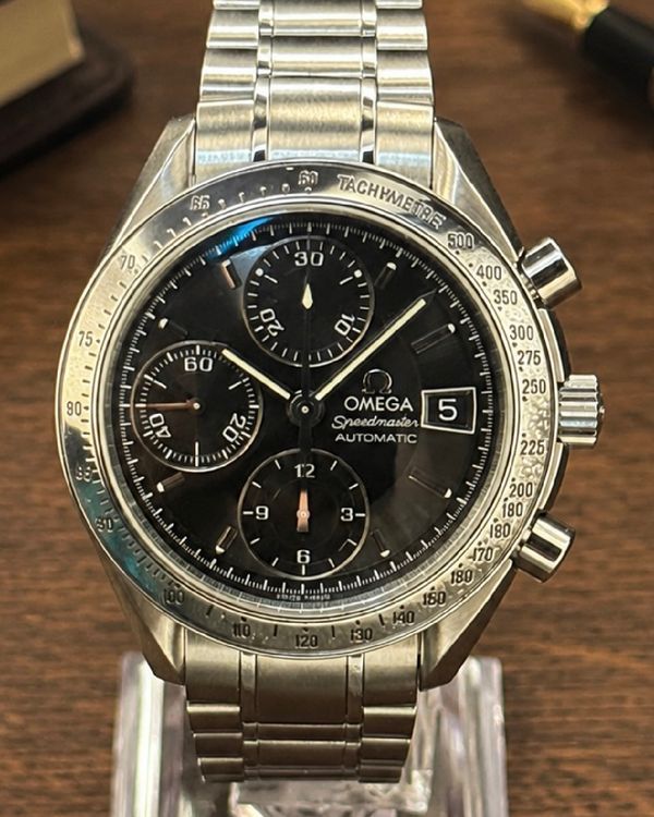 No Reserve - Omega Speedmaster Date 39MM Black Dial Steel Bracelet (3513.50.00)