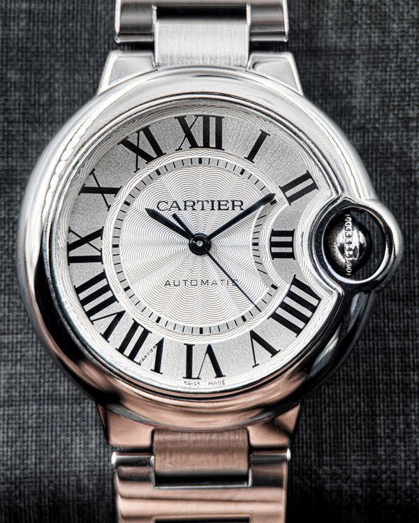 No Reserve - 2016 Cartier Ballon Bleu 33MM Silver Dial Steel Bracelet (W6920071)