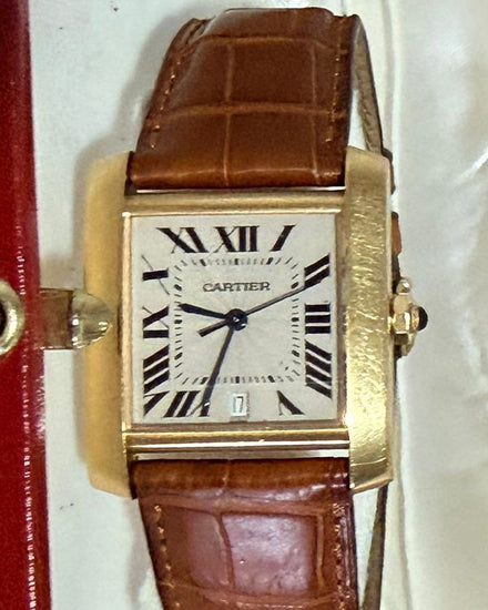 1997 Cartier Tank Française 28MM White Dial Leather Strap (1840)