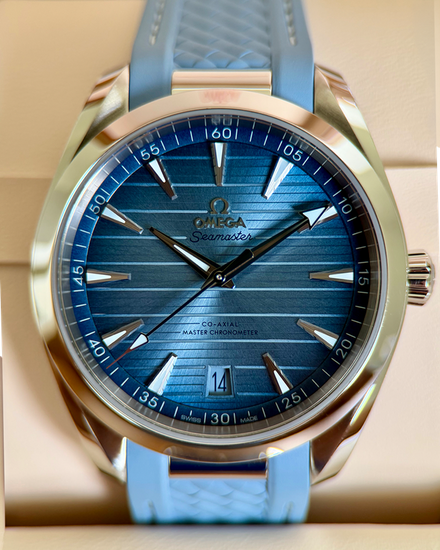 2026 Omega Seamaster Aqua Terra "Summer Blue" 41MM Blue Dial Rubber Strap (220.12.41.21.03.008)