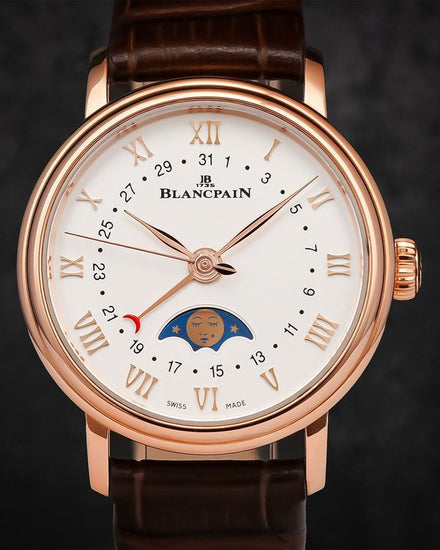 2021 Blancpain Villeret Quantième Phases de Lune 29.2MM White Dial Leather Strap (6106-3642-55A)