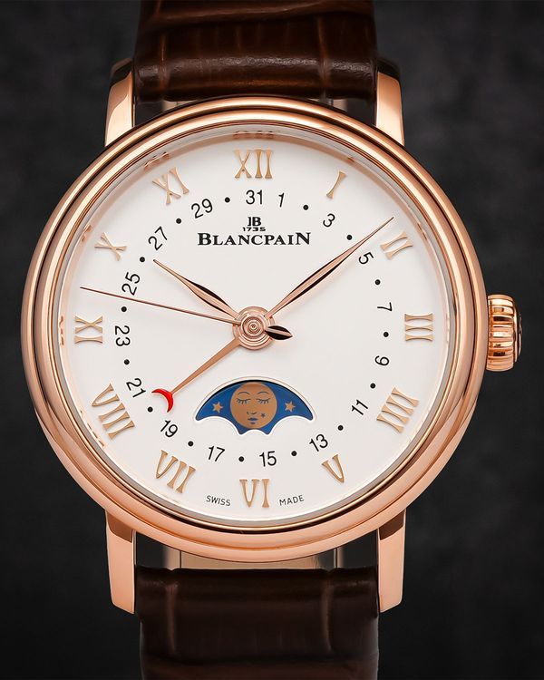 2021 Blancpain Villeret Quantième Phases de Lune 40MM White Dial Leather Strap (6106-3642-55A)