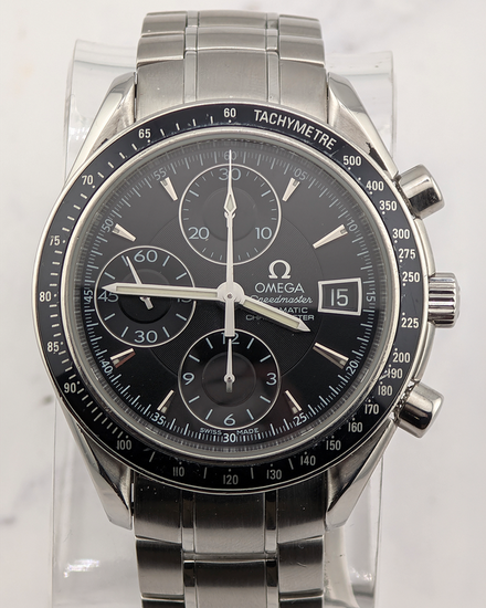 No Reserve - Omega Speedmaster Date 40MM Black Dial Steel Bracelet (3210.50.00 )