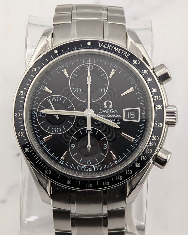 No Reserve - Omega Speedmaster Date 40MM Black Dial Steel Bracelet (3210.50.00 )