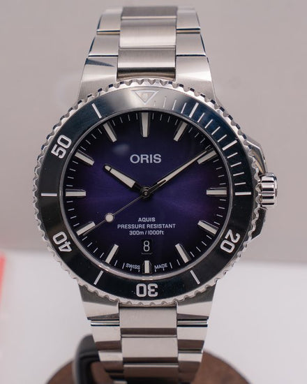 Oris Aquis Date "Taste of Summer" 43.5MM Purple Dial Steel Bracelet (01 733 7789 4158-07 8 23 04PEB)