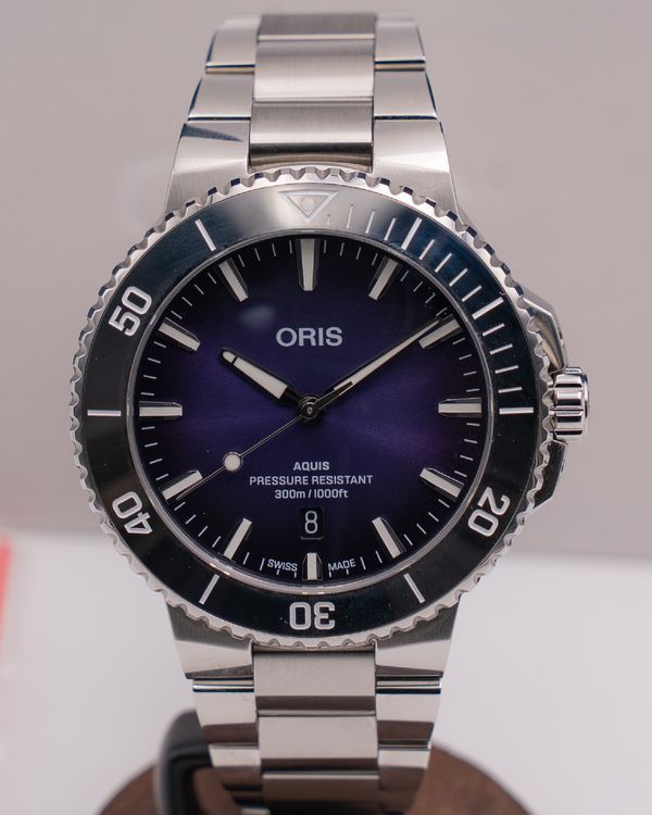Oris Aquis Date 43.5MM Purple Dial Steel Bracelet (01 733 7789 4158-07 8 23 04PEB)