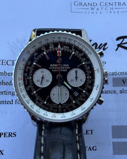 2021 Breitling Navitimer B01 Chronograph 43MM Black Dial Leather Strap (AB0121)