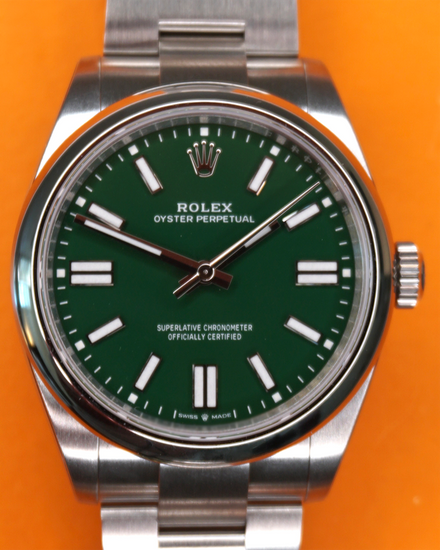 2025 Rolex Oyster Perpetual 41MM Green Dial Oyster Bracelet (124300)