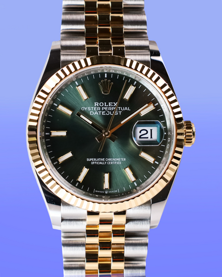 2026 Rolex Datejust 36MM "Olive" Green Dial Two-Tone Jubilee Bracelet (126233)