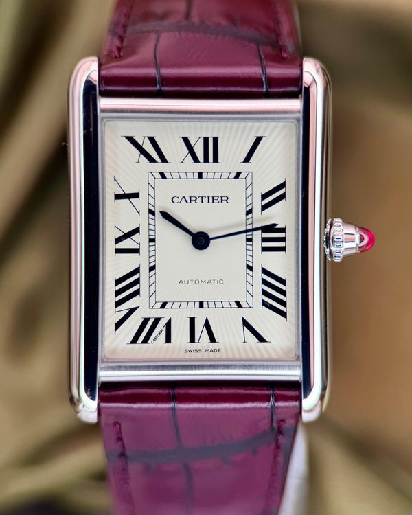 2026 Cartier Tank Louis Cartier 38.1MM Silver Dial Leather Strap (WGTA0373)